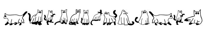 Funny cat Ghost Font UPPERCASE