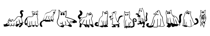 Funny cat Ghost Font LOWERCASE