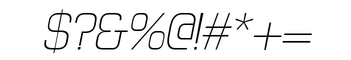 Futurette Thin Italic Font OTHER CHARS