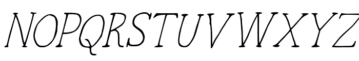 GainAndReverb-ThinOblique Font UPPERCASE