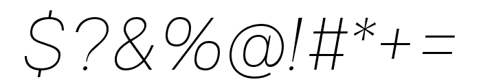 Gallad-ThinItalic Font OTHER CHARS