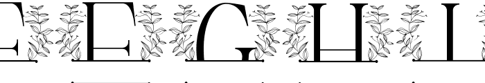 Garden Leaves Line Monogram Font UPPERCASE