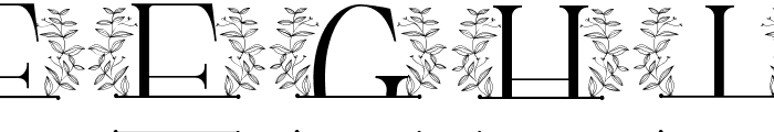Garden Leaves Line Monogram Font LOWERCASE
