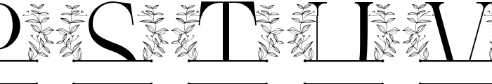 Garden Leaves Line Monogram Font LOWERCASE