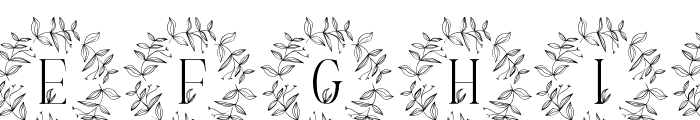 Garden Leaves Monogram Font UPPERCASE
