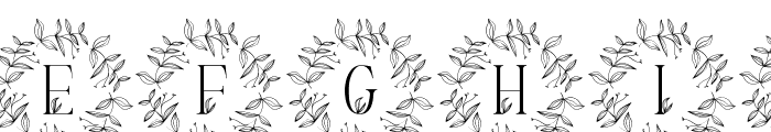 Garden Leaves Monogram Font LOWERCASE