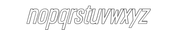 Gasket-Italic-Outline Font LOWERCASE