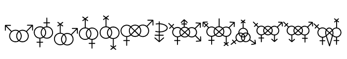 Gender symbol Font UPPERCASE
