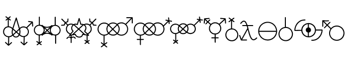 Gender symbol Font LOWERCASE