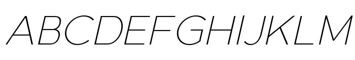 Gexo Sans Thin Italic Font UPPERCASE