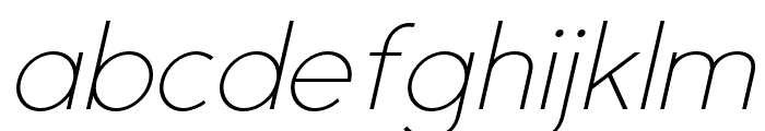 Gexo Sans Thin Italic Font LOWERCASE