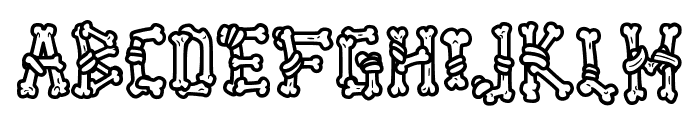 Ghoul Bone Outline Font LOWERCASE