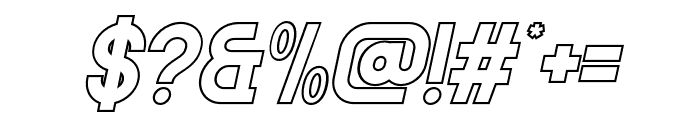 Giant Impact Italic Outline Font OTHER CHARS