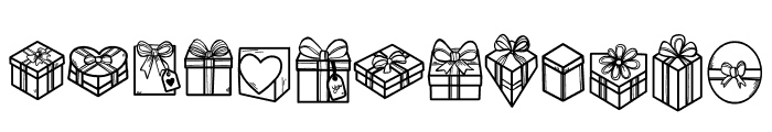 Gift Box Doodle Font UPPERCASE