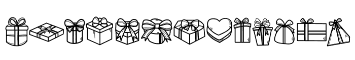 Gift Box Doodle Font UPPERCASE