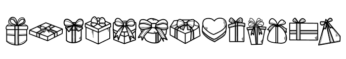 Gift Box Doodle Font LOWERCASE