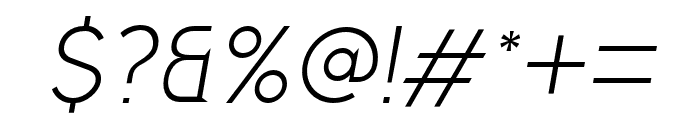 Gladiora-ExtraLightItalic Font OTHER CHARS