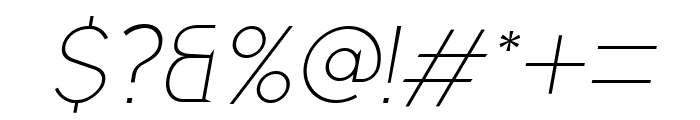 Gladiora Thin Italic Font OTHER CHARS
