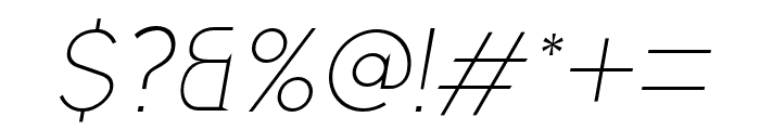 Gladiora-ThinItalic Font OTHER CHARS