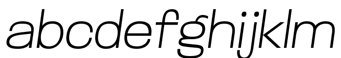 Glancyr Neue Thin Oblique Font LOWERCASE