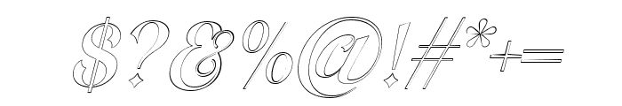 Glenite Elegante Outline Italic Font OTHER CHARS