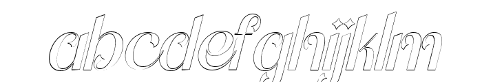 Glenite Elegante Outline Italic Font LOWERCASE