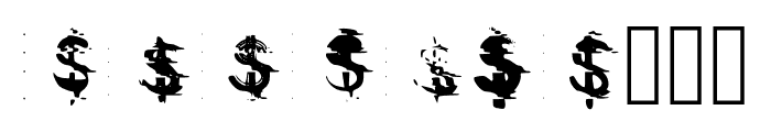 Glitch Dollar Font OTHER CHARS