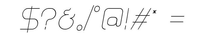 Glorifie-Thin-Italic Font OTHER CHARS