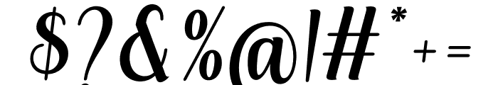 Glorynesia-Italic Font OTHER CHARS