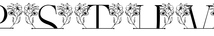 Gorgeous Floral Line Monogram Font UPPERCASE