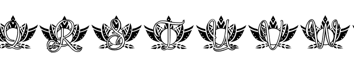 Grace Lotus Mandala Monogram Font LOWERCASE