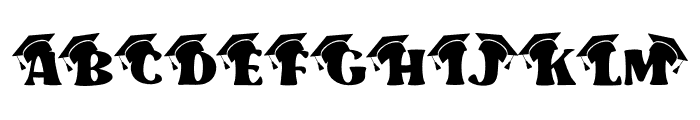 Graduation cap Font UPPERCASE
