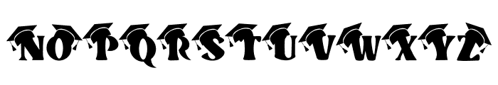 Graduation cap Font UPPERCASE