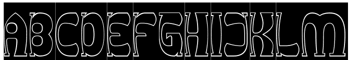 Groovy Funky-Hollow-Inverse Font UPPERCASE