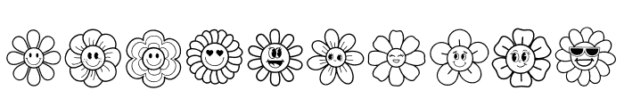 Groovy Retro Flowers Font OTHER CHARS