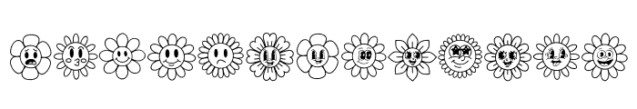 Groovy Retro Flowers Font UPPERCASE