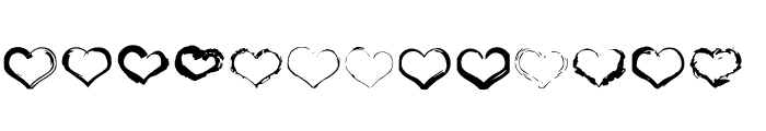 Grunge Hearts Font UPPERCASE