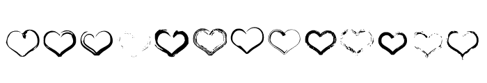 Grunge Hearts Font UPPERCASE