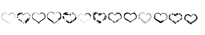 Grunge Hearts Font LOWERCASE