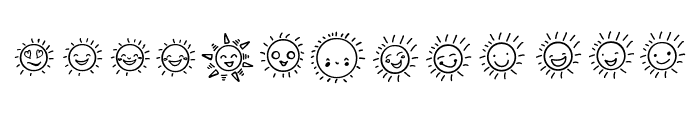 HERE COMES THE SUN DOODLES Font LOWERCASE