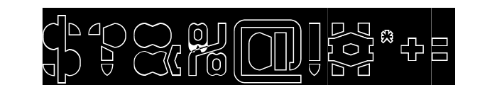HOLOGRAPHIC MIND-Hollow-Inverse Font OTHER CHARS