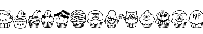 Halloween Cupcake Font UPPERCASE