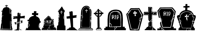 Halloween Grave Font LOWERCASE