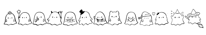 Halloween cute ghost Font UPPERCASE