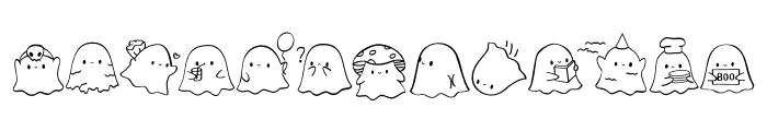Halloween cute ghost Font UPPERCASE