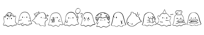 Halloween cute ghost Font LOWERCASE