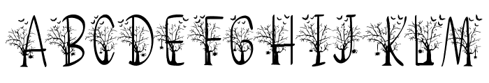 Halloween tree Font UPPERCASE