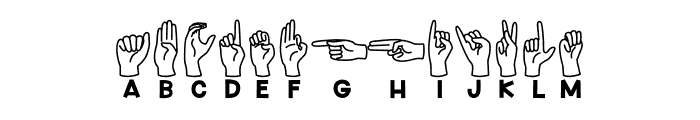Hand Alphabet Font UPPERCASE