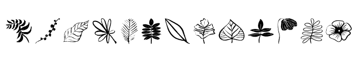 Hand Drawn Plants Font UPPERCASE