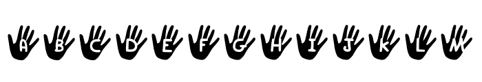 Hand Play Right Font UPPERCASE